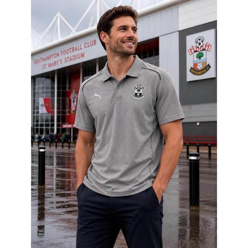 Puma Southampton FC Polo Shirt Men 3XL Gray Premier League Soccer Football
